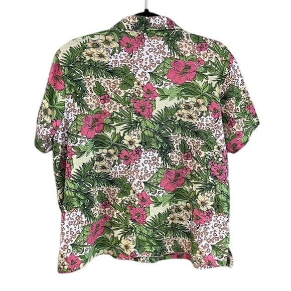 Shenanigans Floral Knit Top Size PXL Coastal Grandmother, Tropical, Boho Chic - Picture 2 of 6